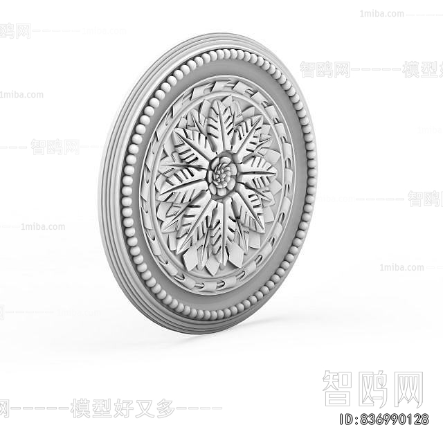 European Style Plaster Carved Top Plate