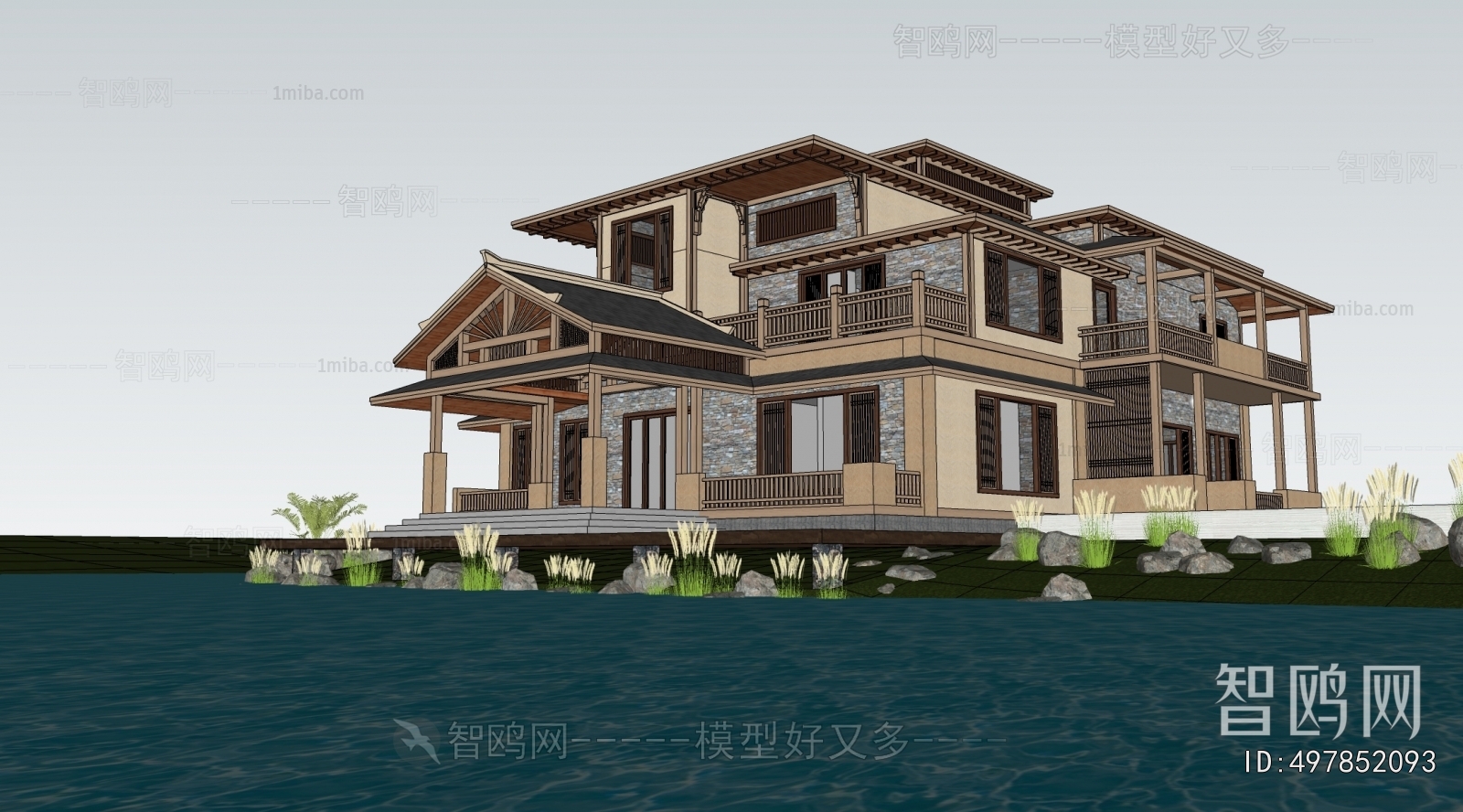 New Chinese Style Appearance Of Commercial Building