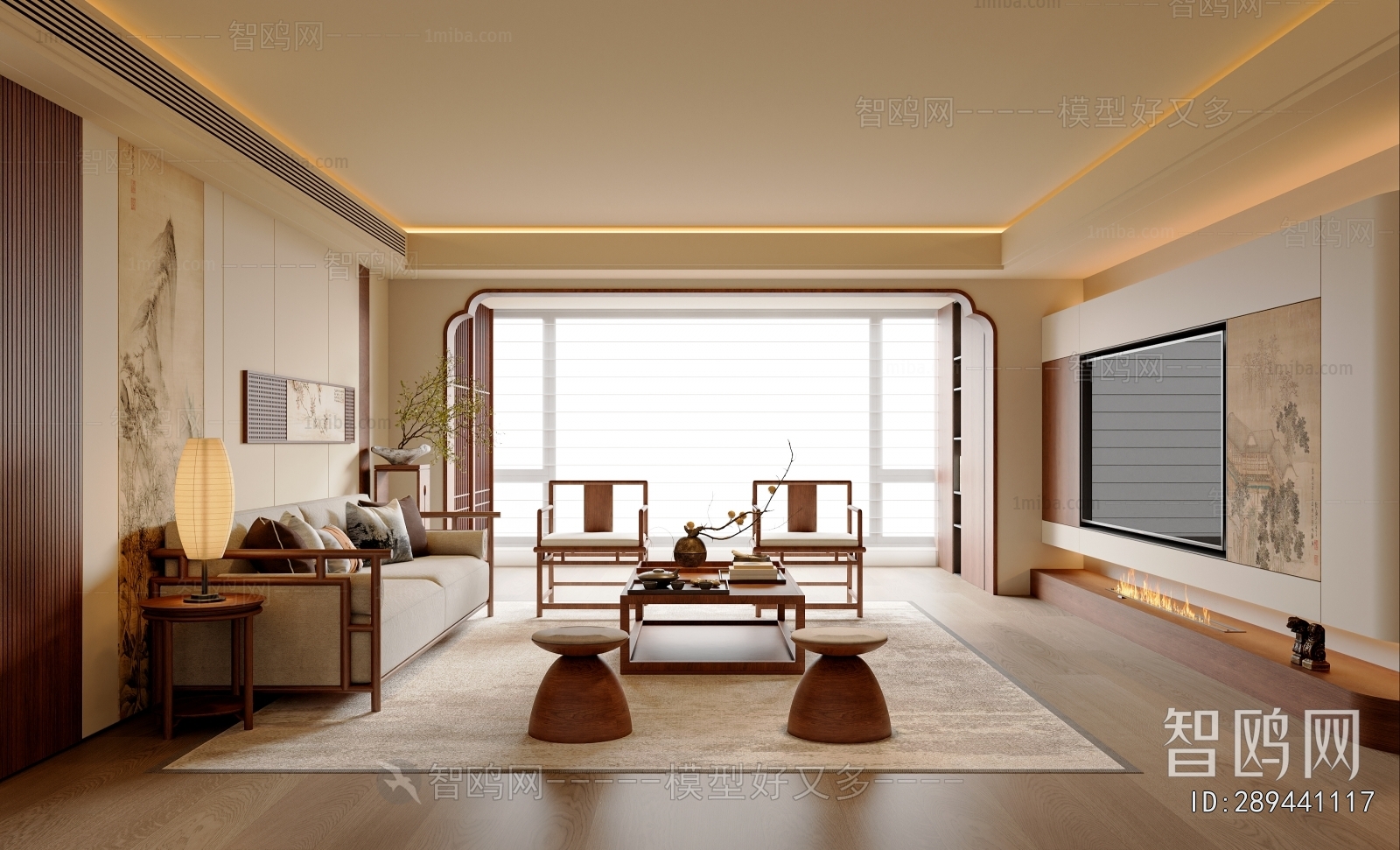 New Chinese Style A Living Room