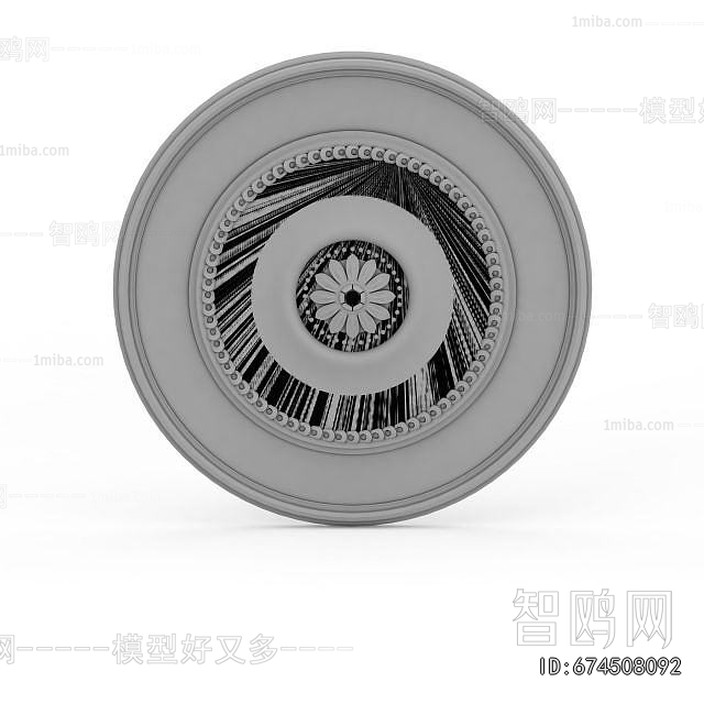 European Style Plaster Carved Top Plate