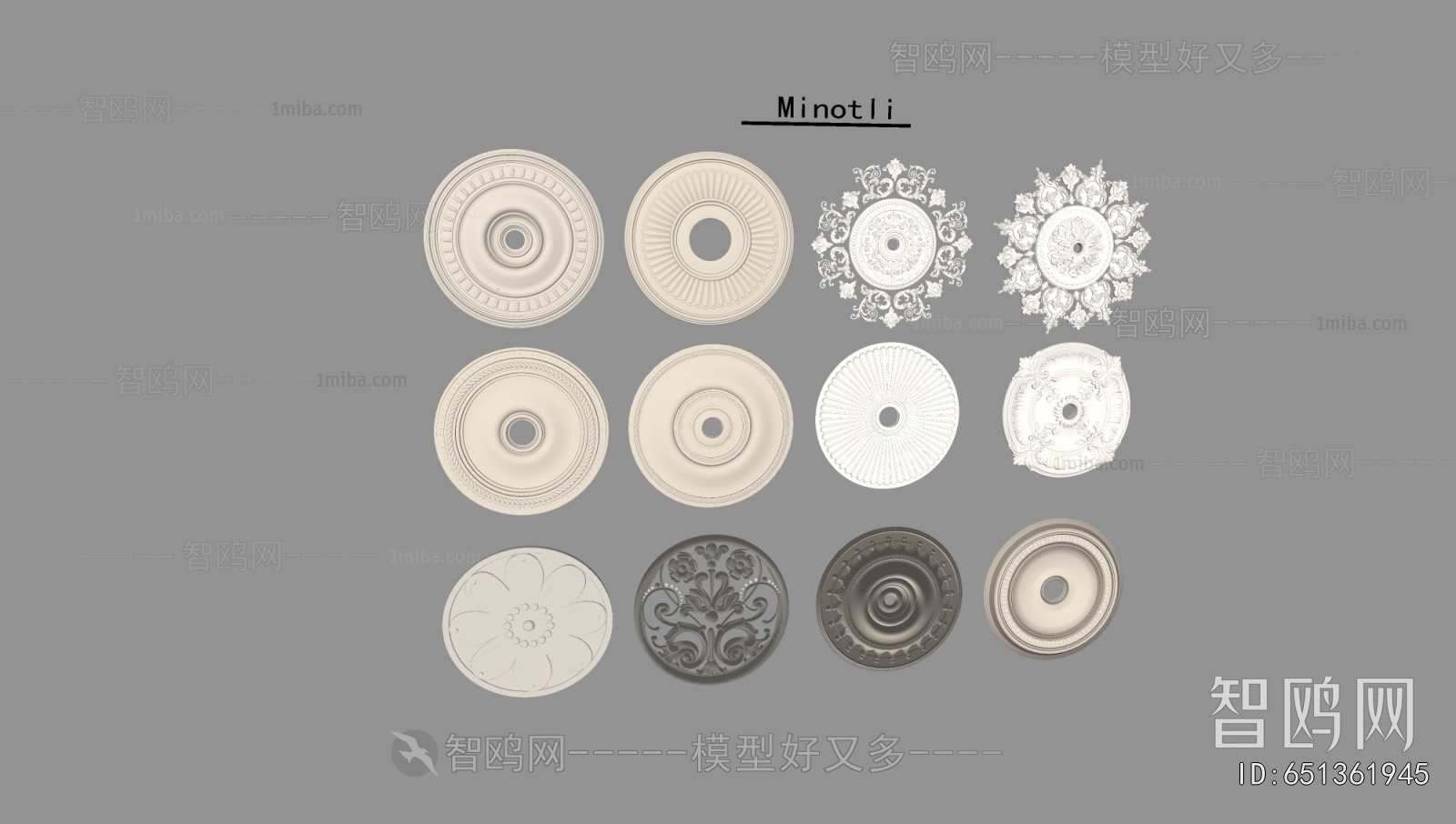 European Style Plaster Carved Top Plate