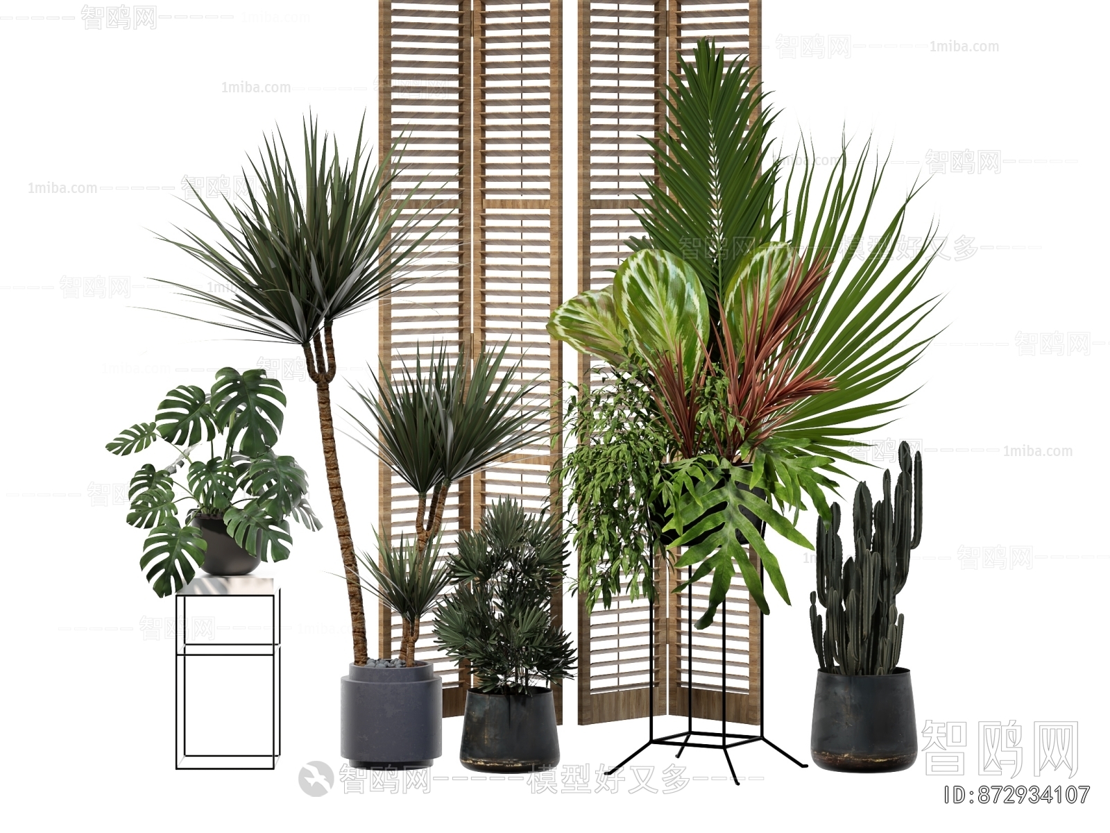 Modern Potted Green Plant