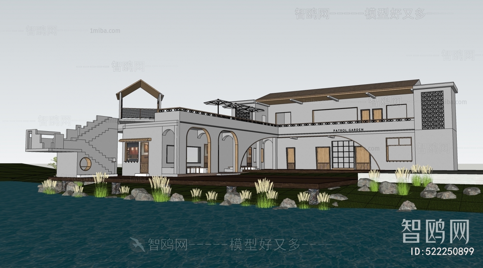 New Chinese Style Appearance Of Commercial Building