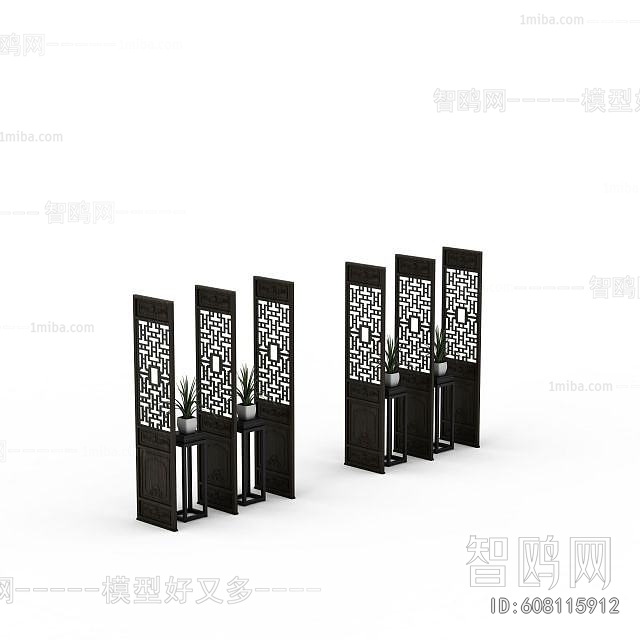 New Chinese Style Wooden Screen Partition