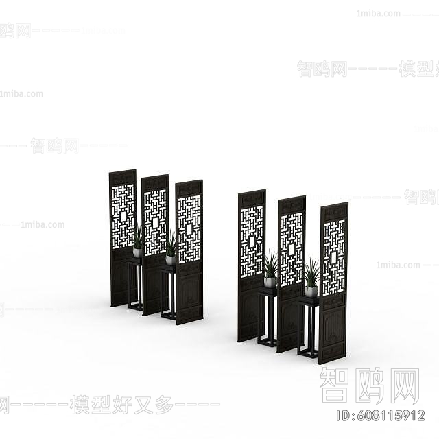 New Chinese Style Wooden Screen Partition