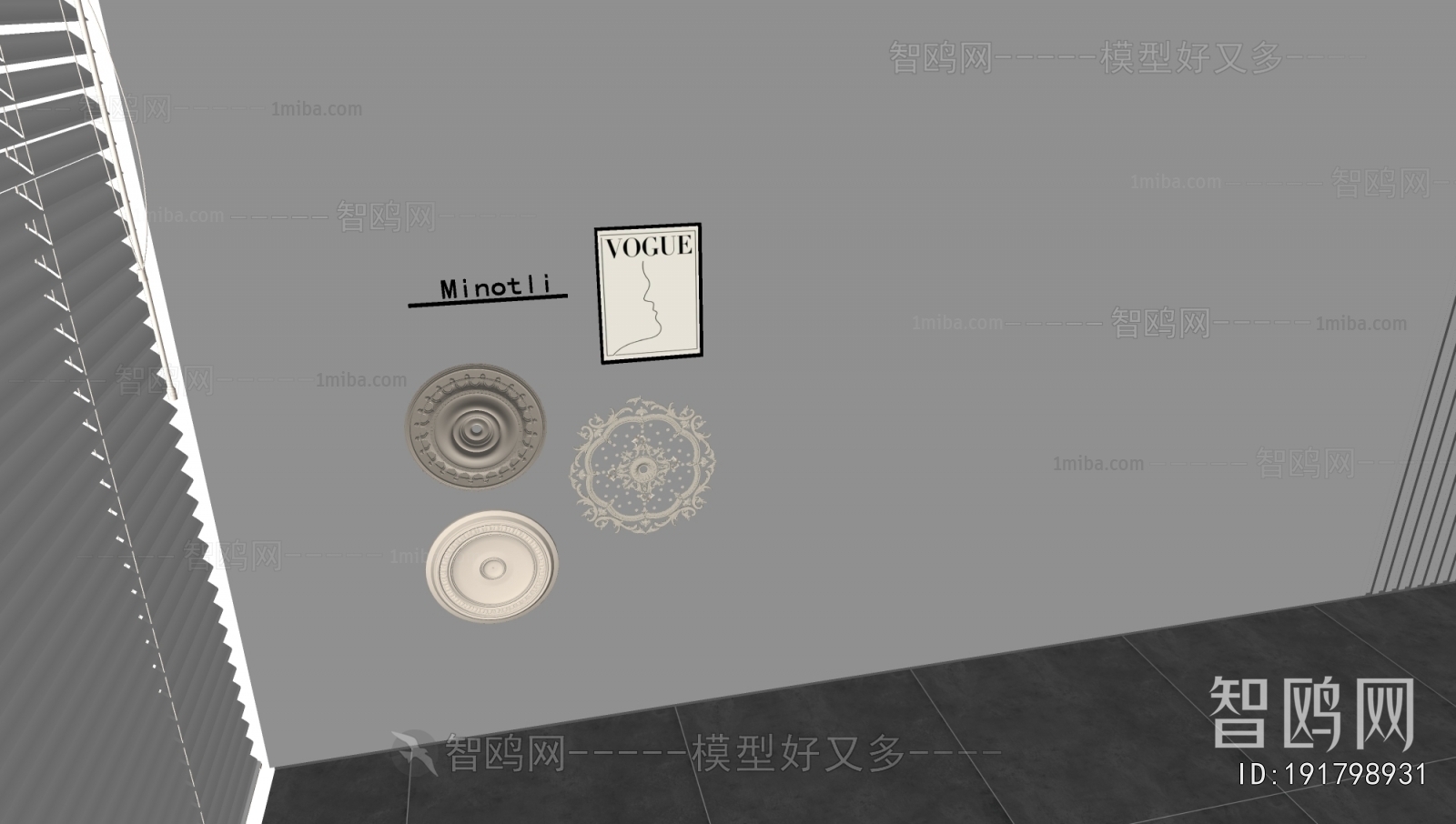 French Style Plaster Carved Top Plate