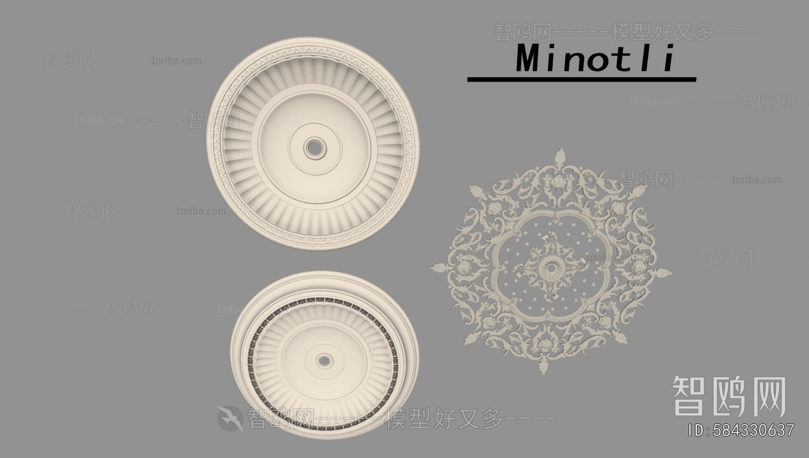 French Style Plaster Carved Top Plate