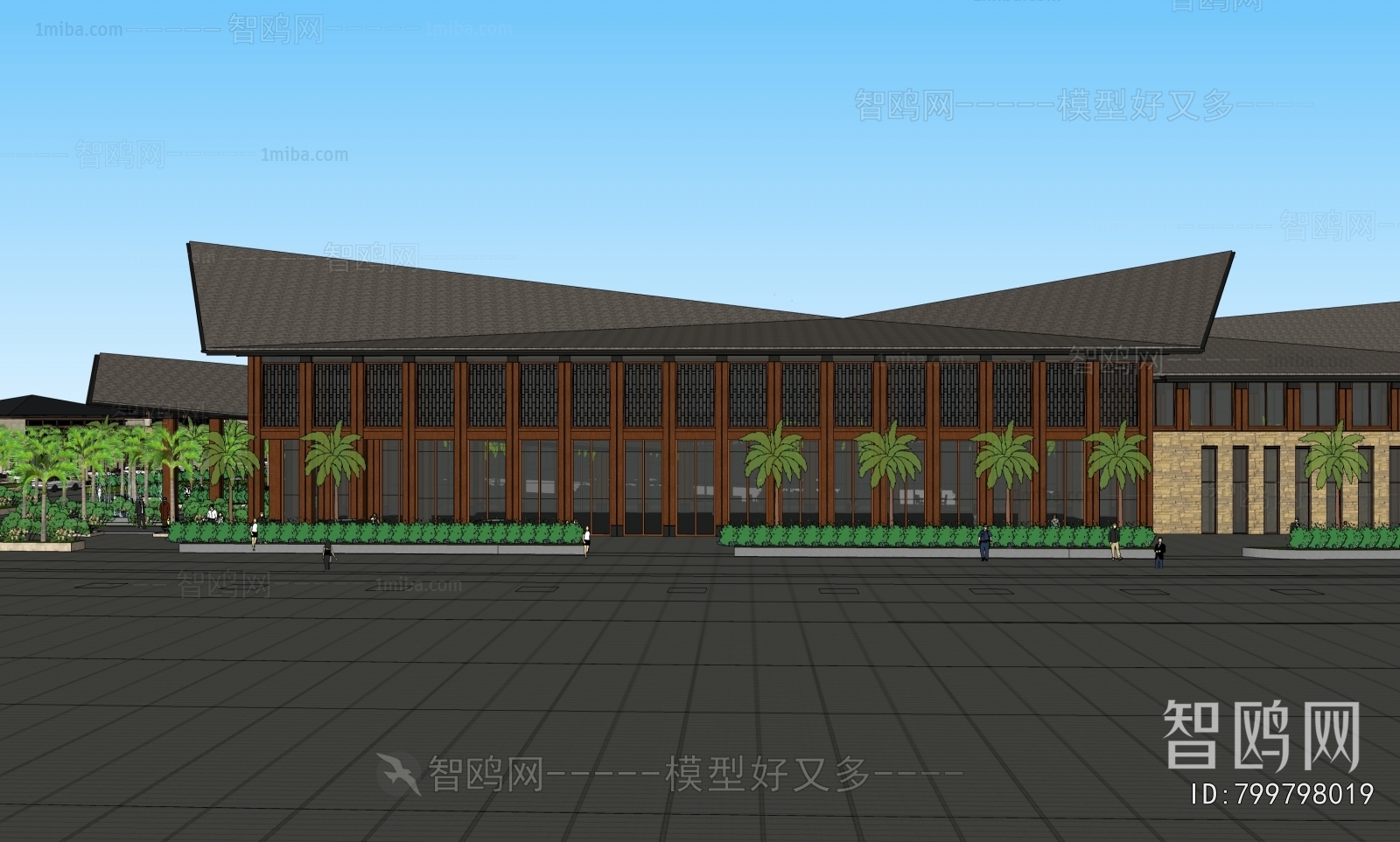 New Chinese Style Appearance Of Commercial Building