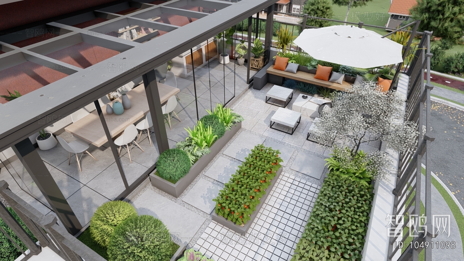 Modern Courtyard/landscape