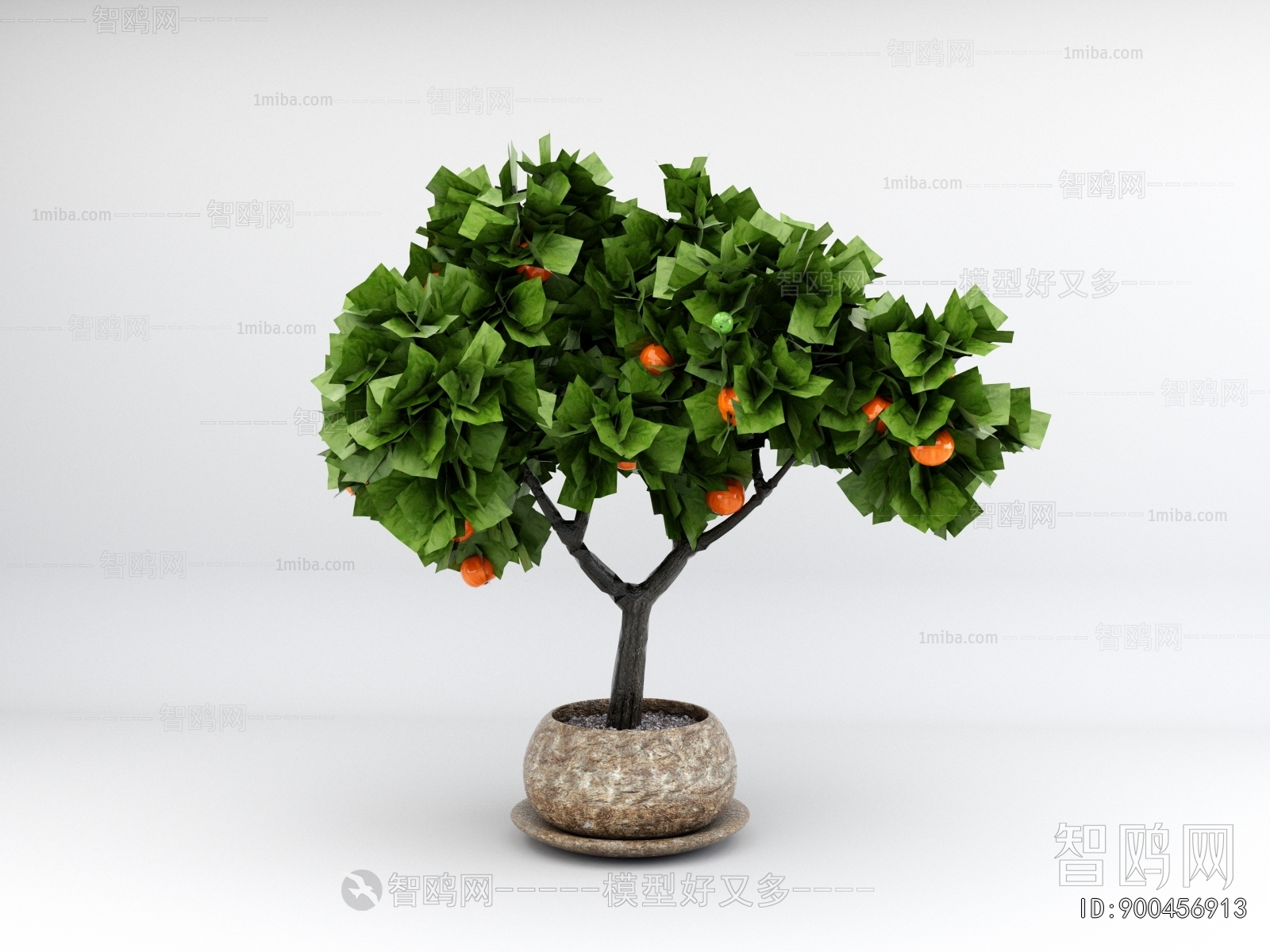 Modern Potted Green Plant