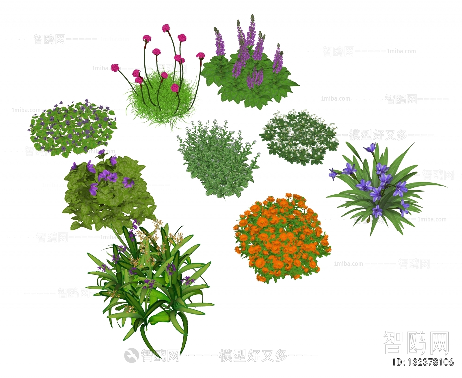 Modern Flowers And Grass