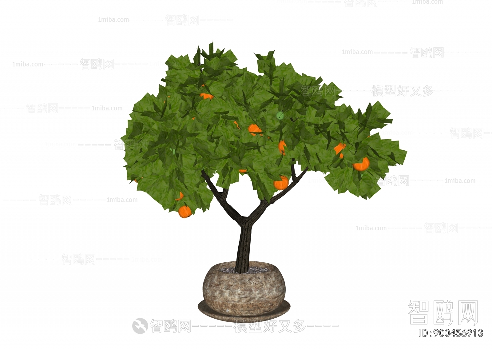 Modern Potted Green Plant