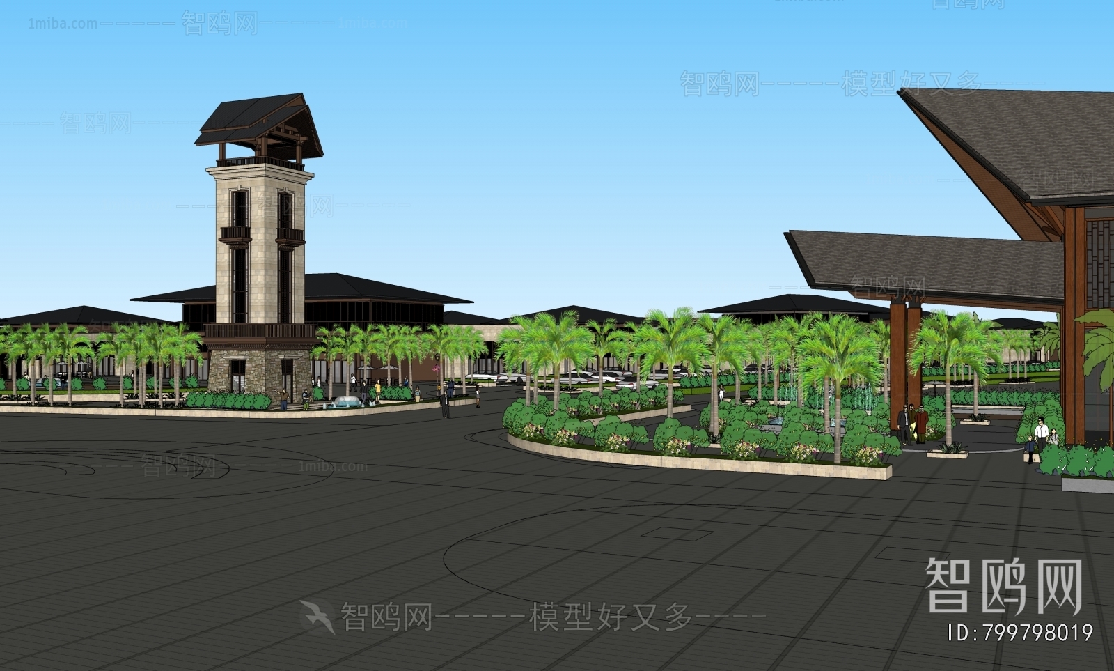 New Chinese Style Appearance Of Commercial Building