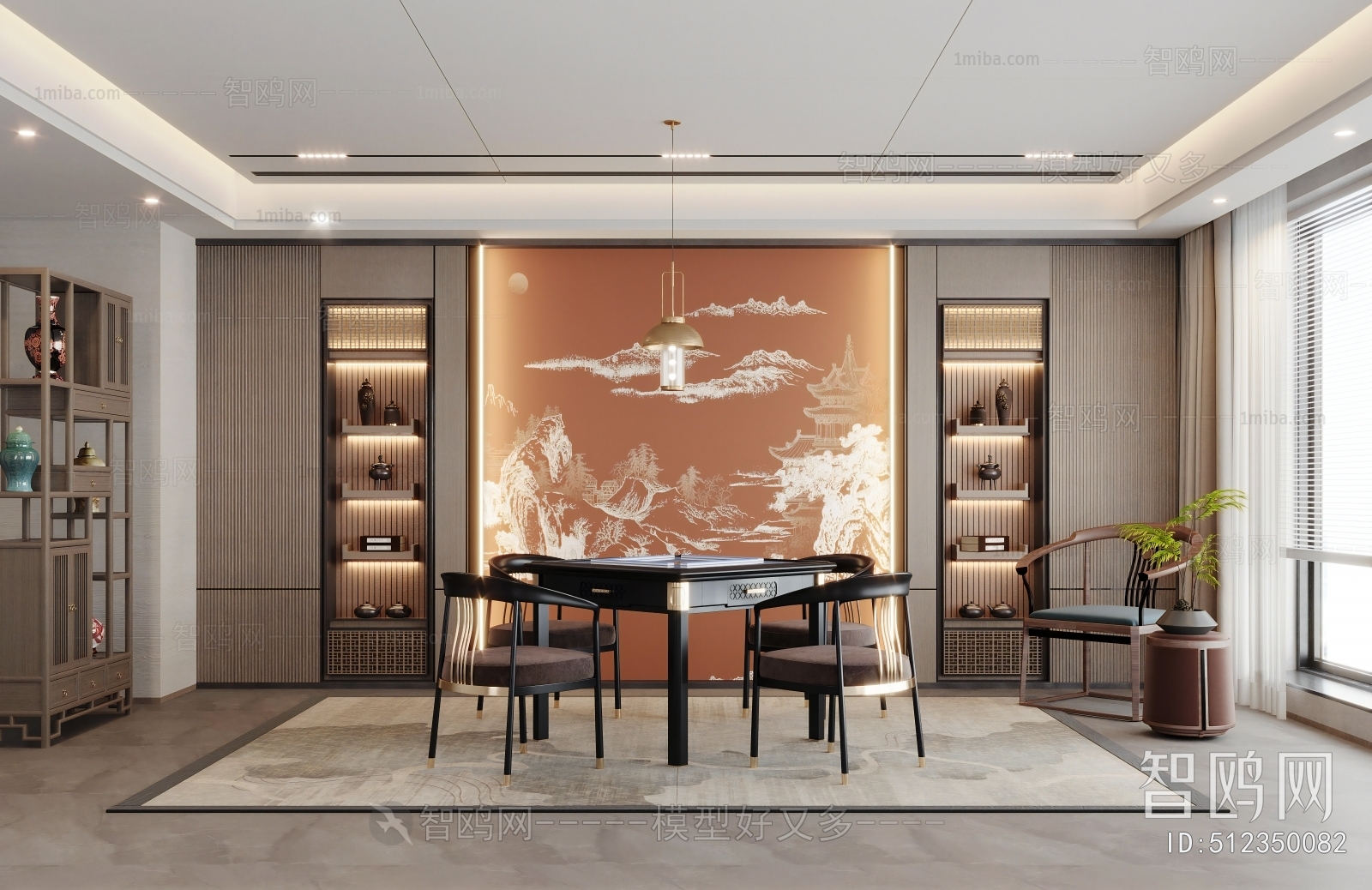 New Chinese Style Chess And Card Room