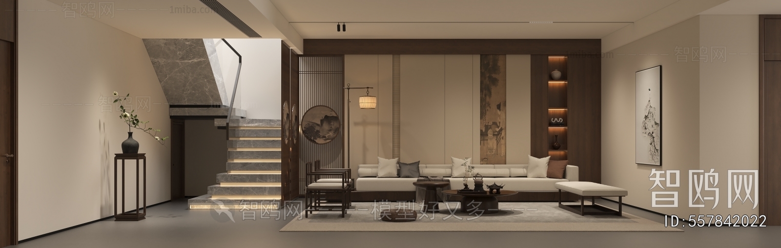 New Chinese Style A Living Room