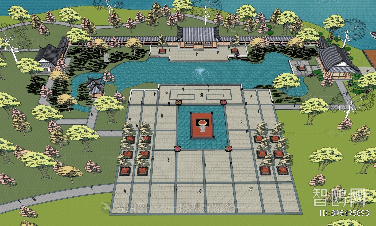 New Chinese Style Park Landscape