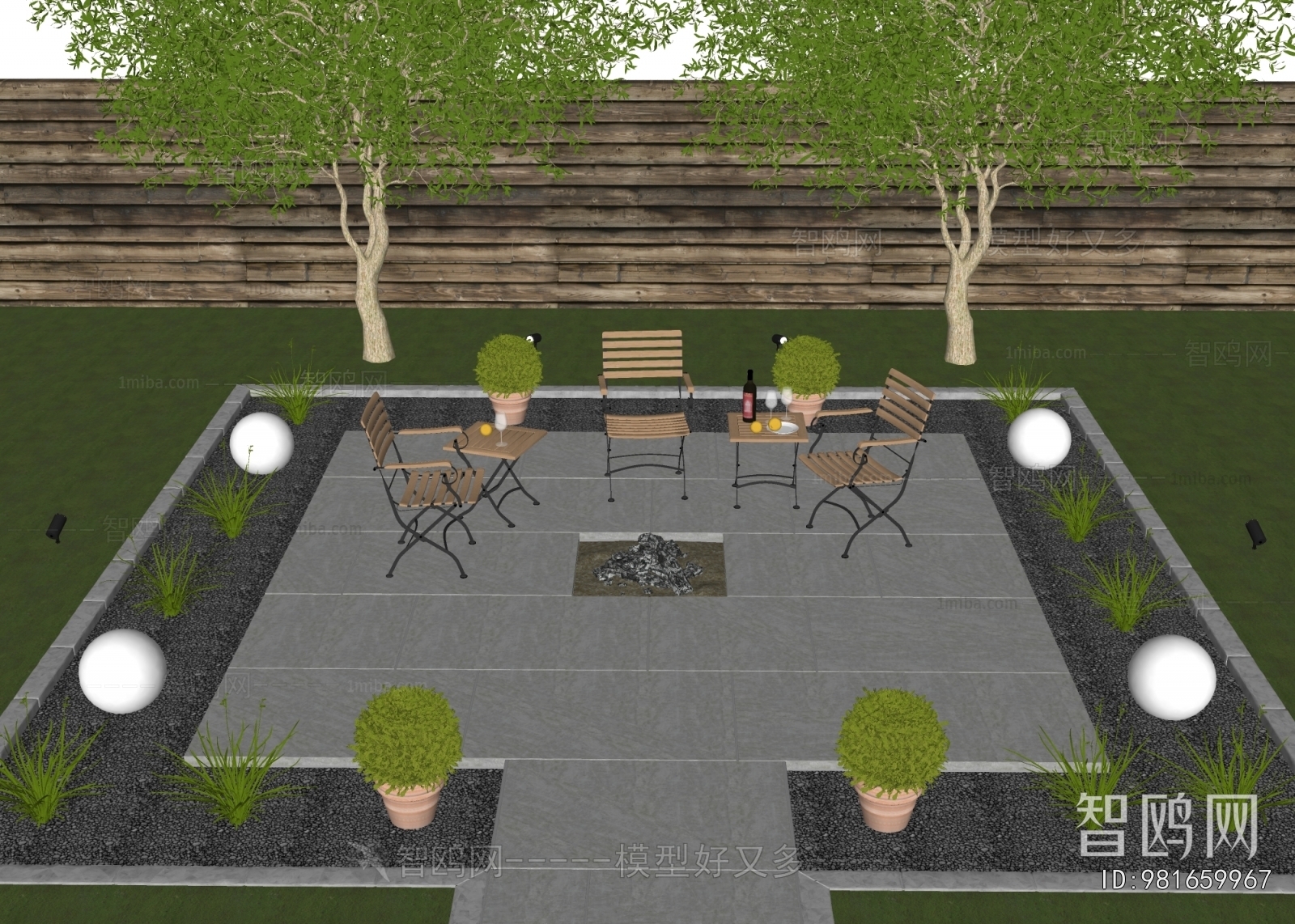 Modern Courtyard/landscape