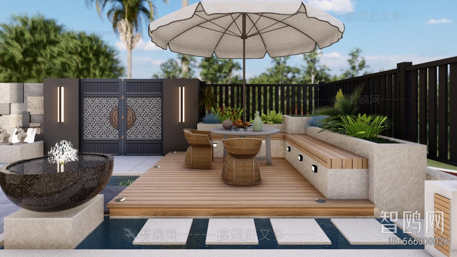 New Chinese Style Courtyard/landscape