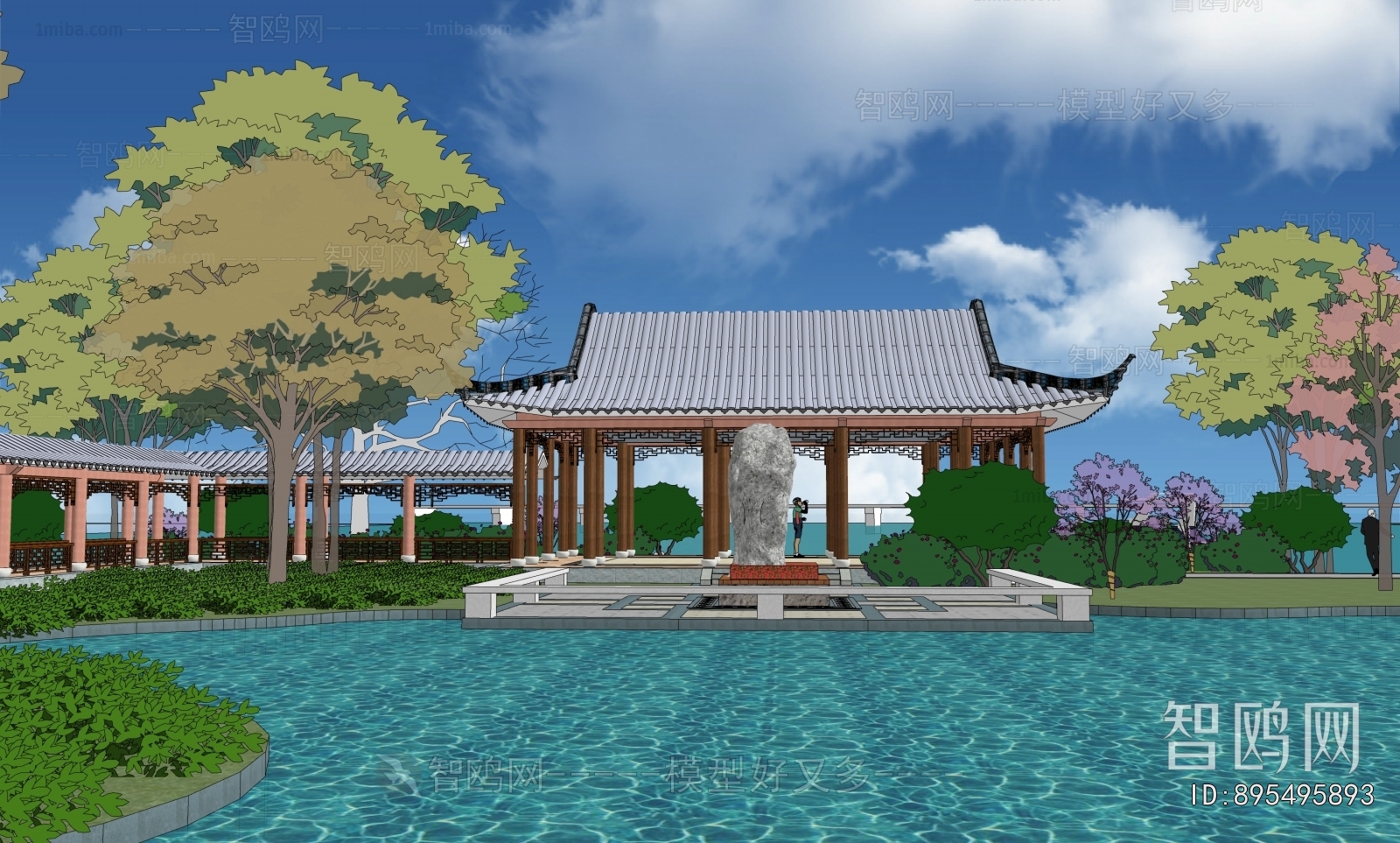New Chinese Style Park Landscape