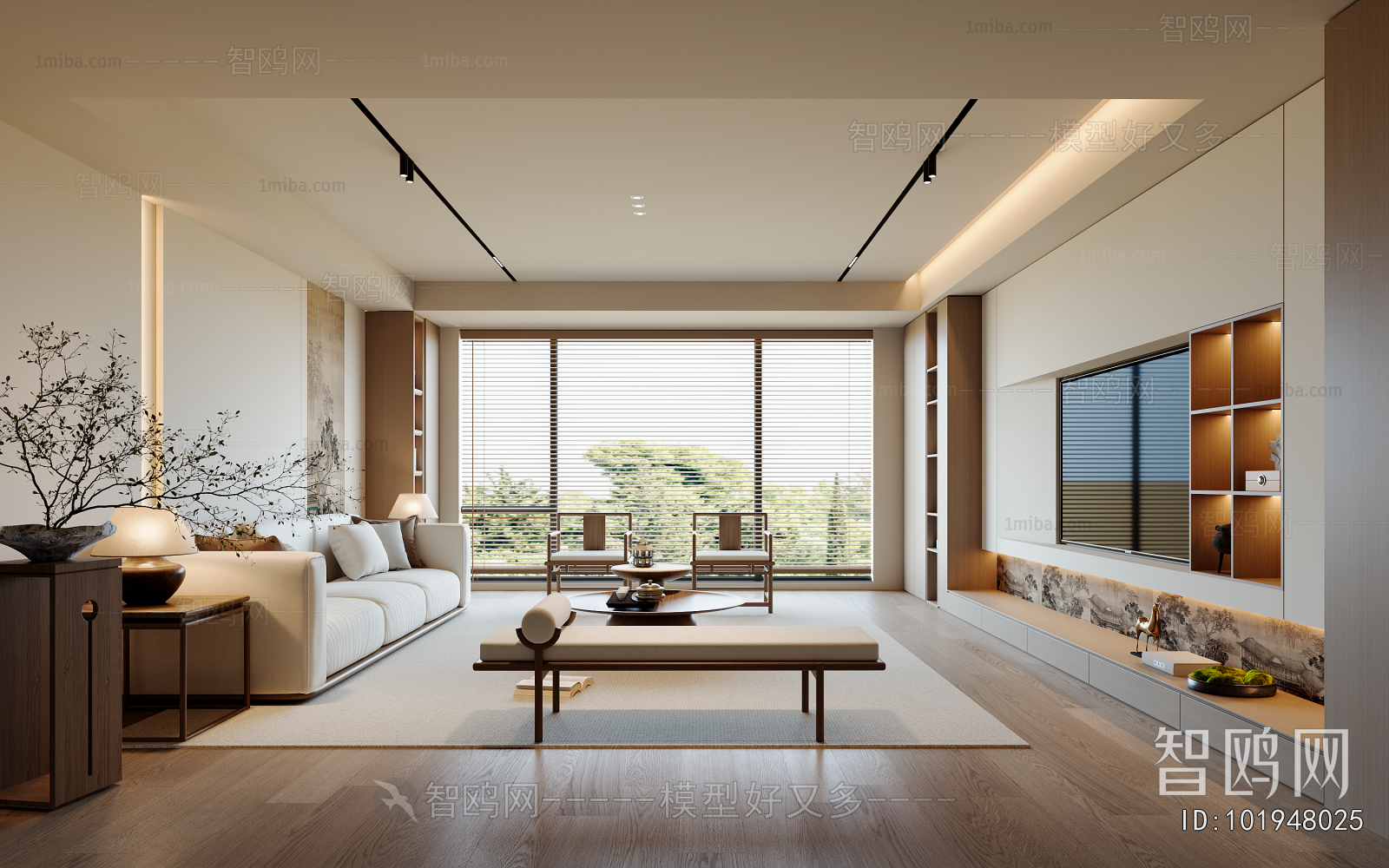 New Chinese Style A Living Room