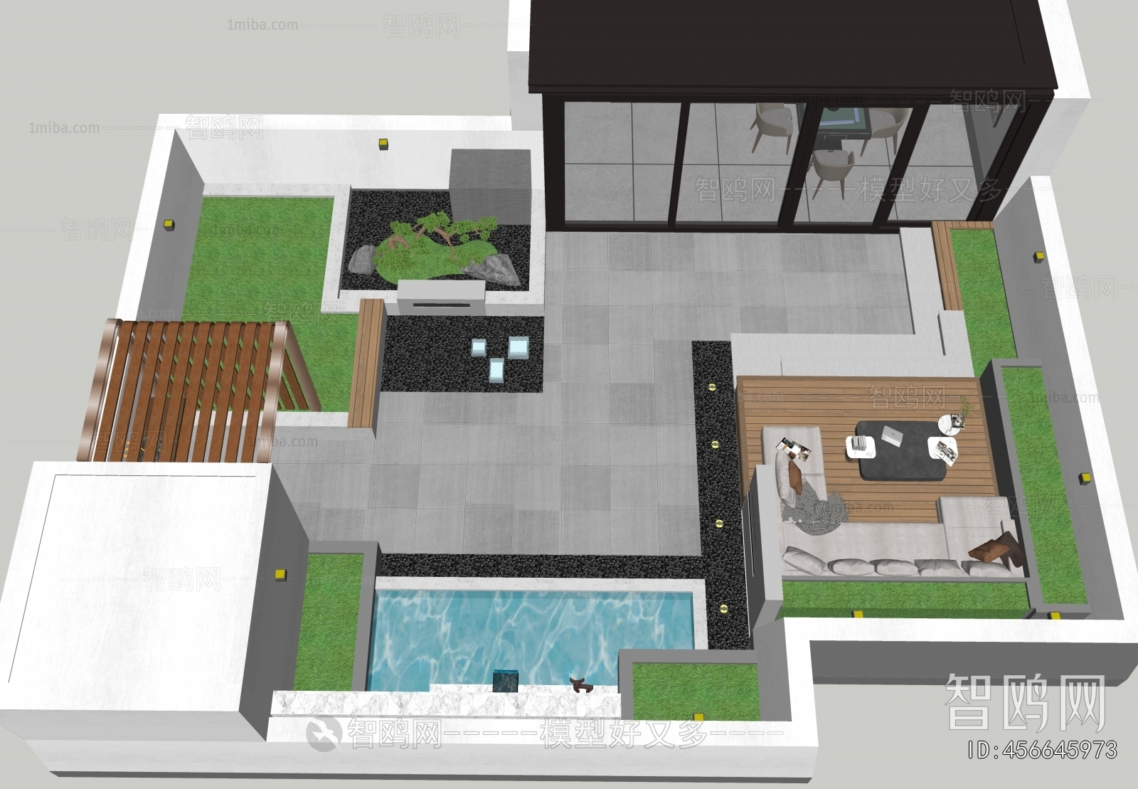 Modern Courtyard/landscape