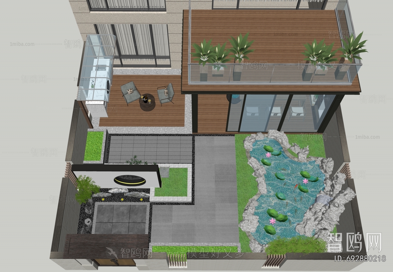 New Chinese Style Courtyard/landscape