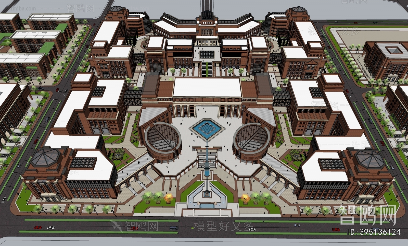 New Classical Style Architectural Bird's-eye View Planning