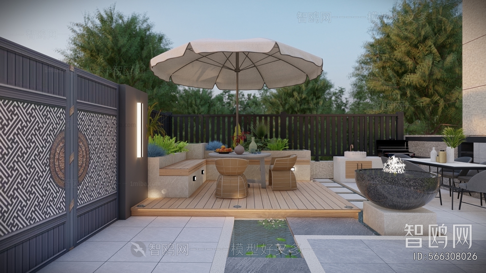 New Chinese Style Courtyard/landscape
