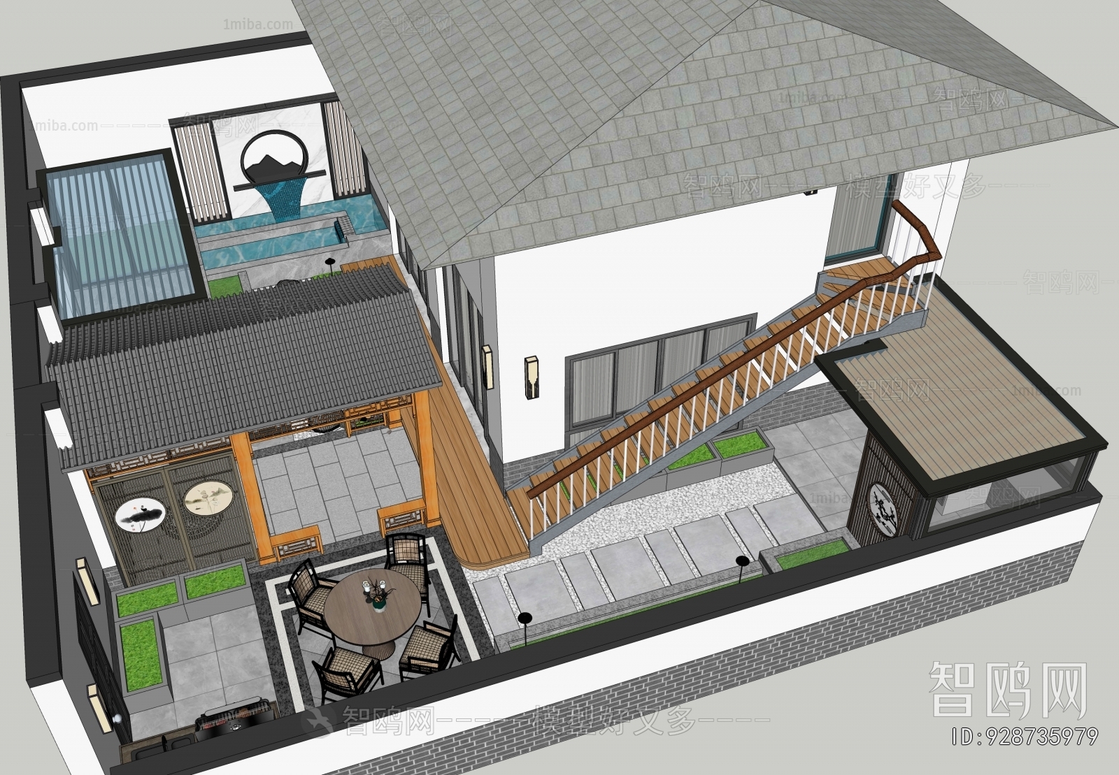 New Chinese Style Courtyard/landscape