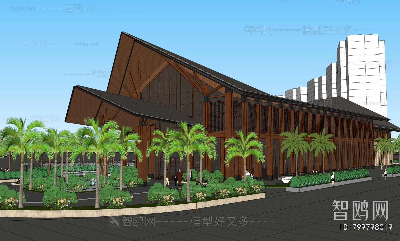 New Chinese Style Appearance Of Commercial Building