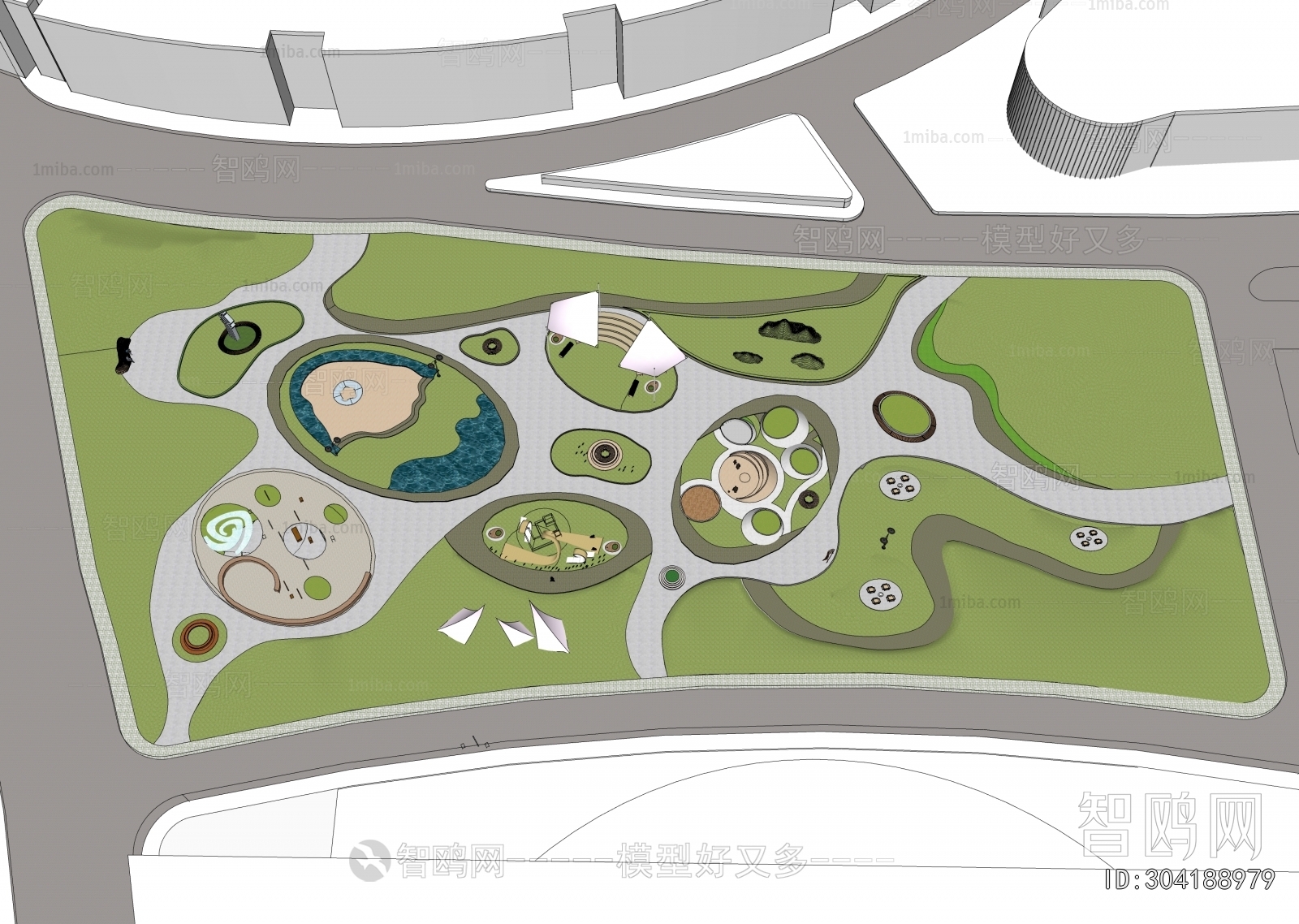 Modern Architectural Bird's-eye View Planning