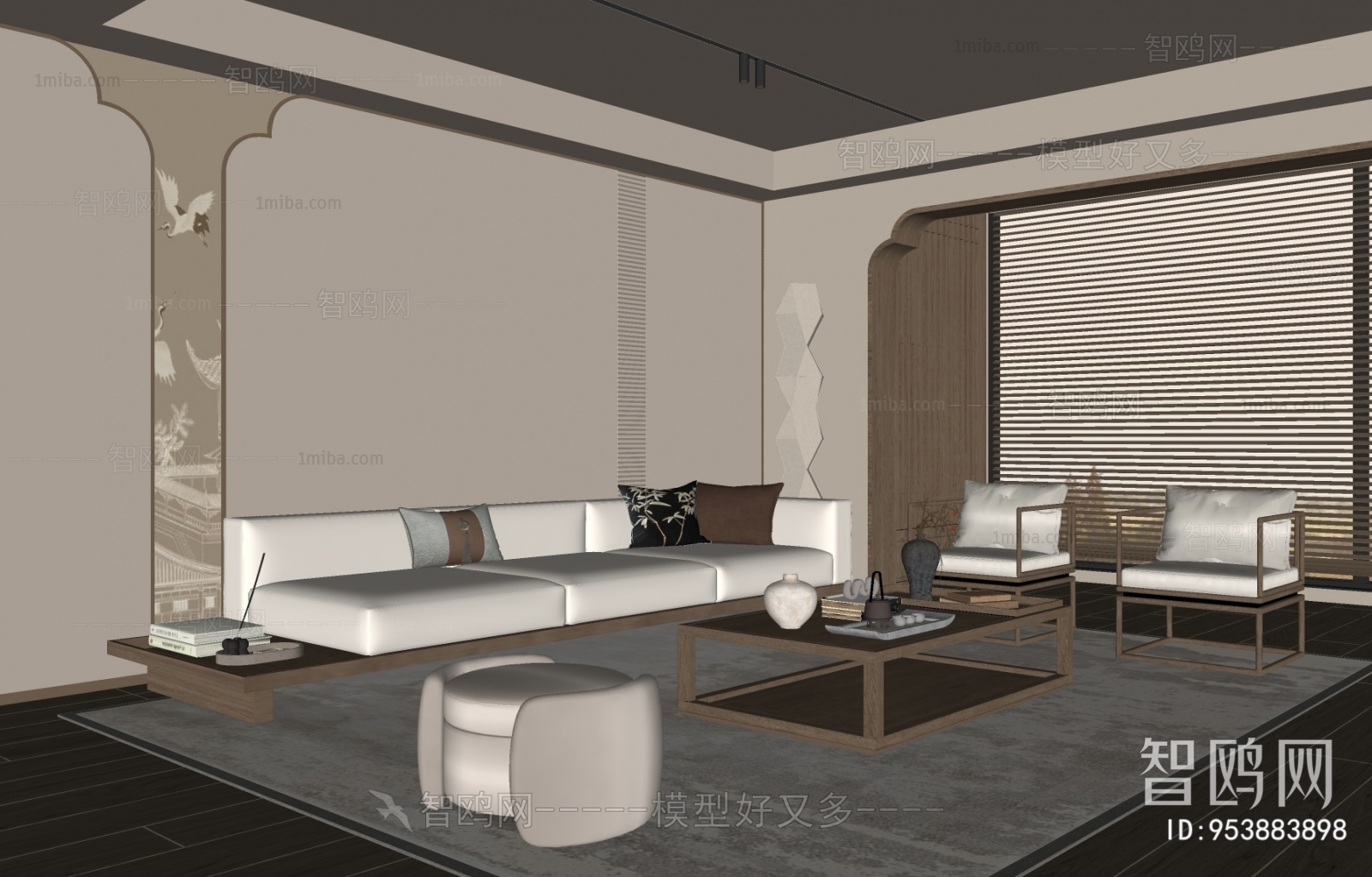 New Chinese Style A Living Room