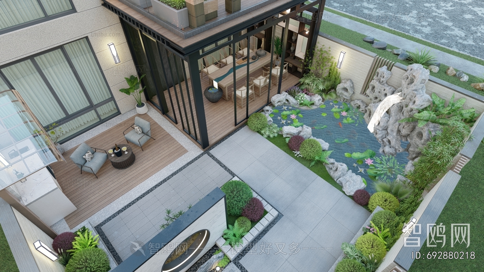 New Chinese Style Courtyard/landscape