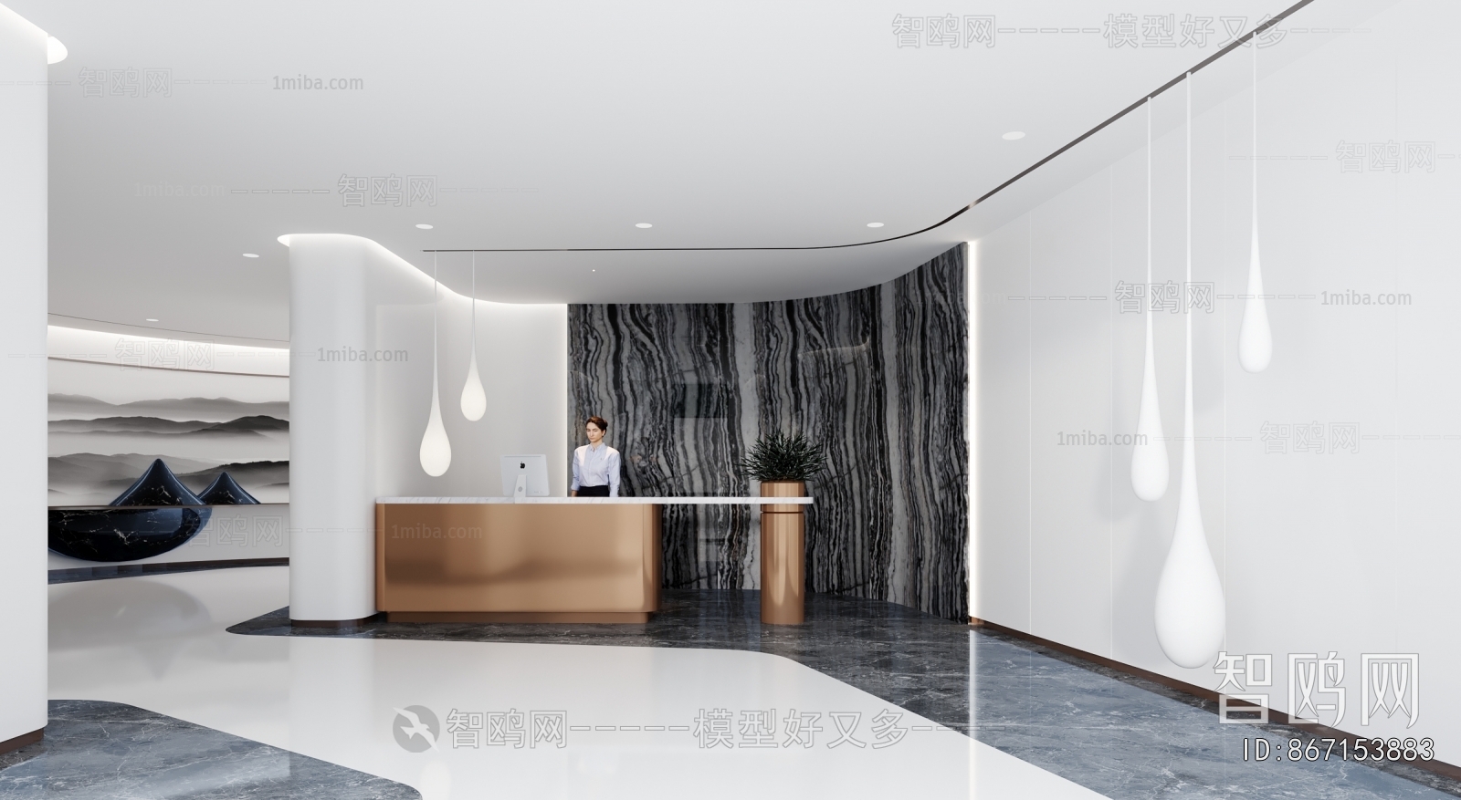 Modern Office Reception Desk