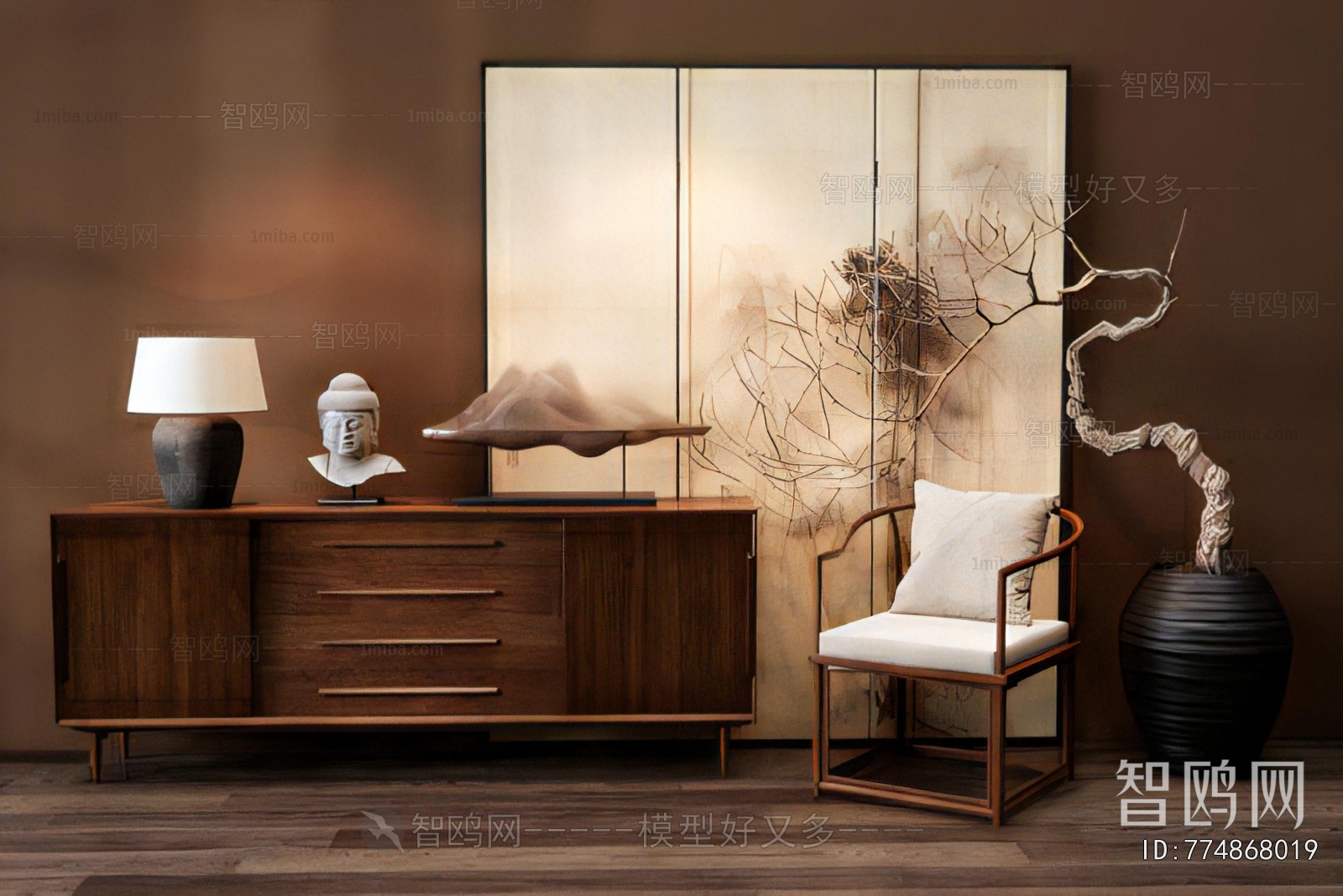 New Chinese Style Entrance Cabinet