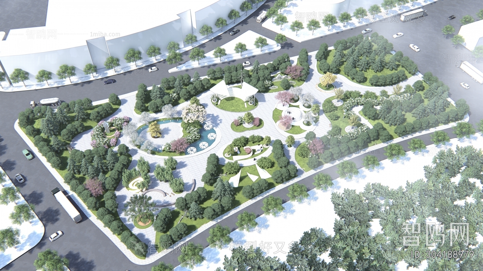 Modern Architectural Bird's-eye View Planning