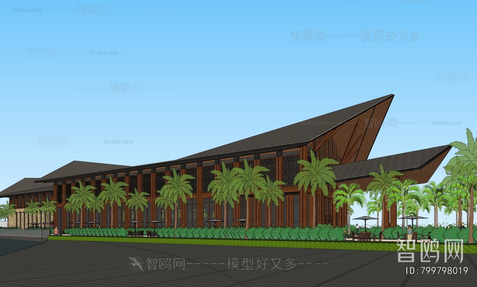 New Chinese Style Appearance Of Commercial Building