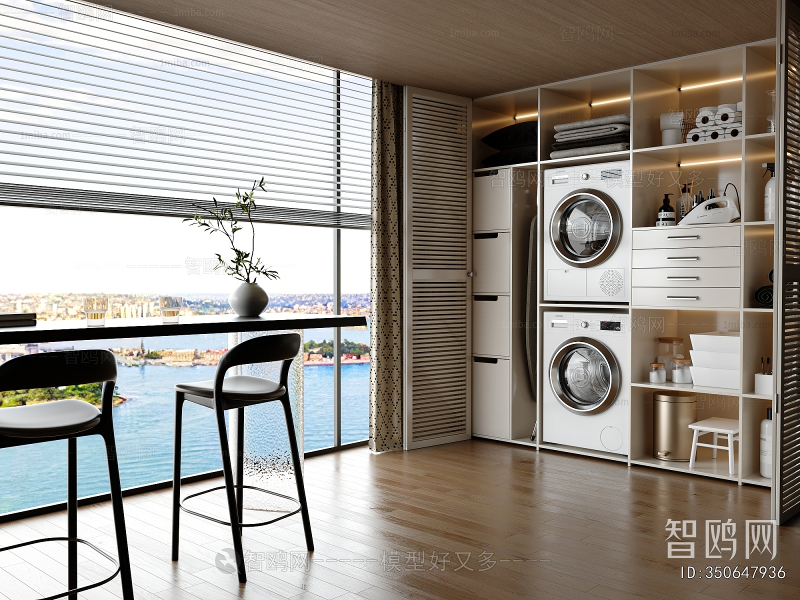 Modern Balcony Laundry Room