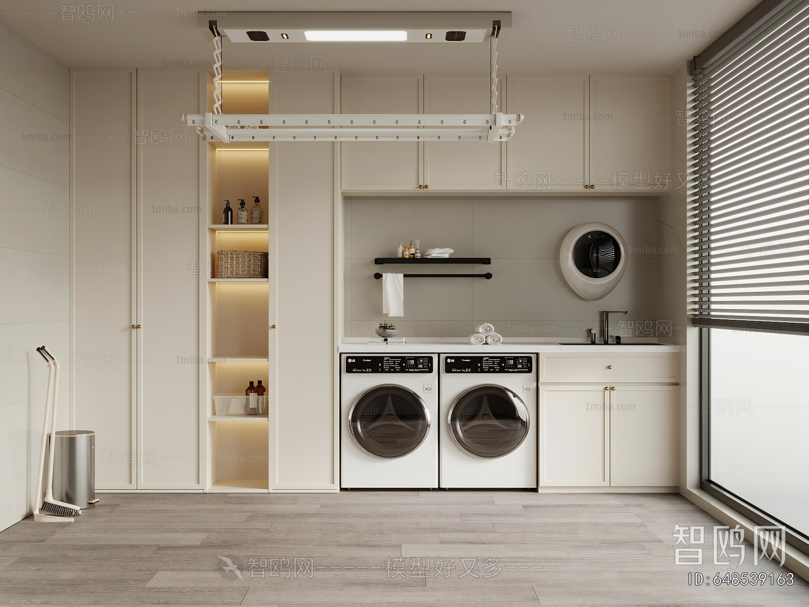 Modern Balcony Laundry Room