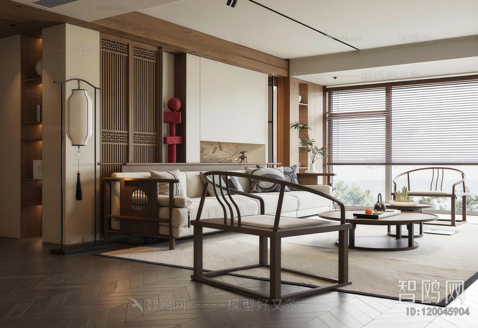 New Chinese Style A Living Room