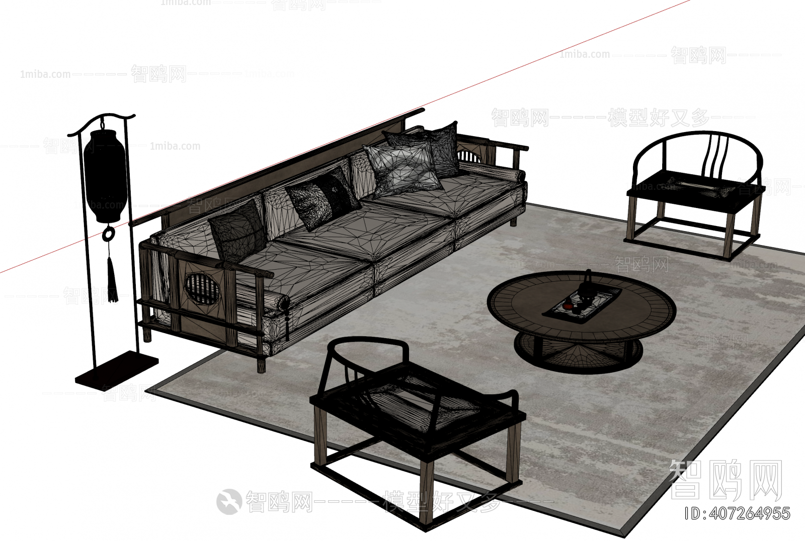 New Chinese Style Sofa Combination