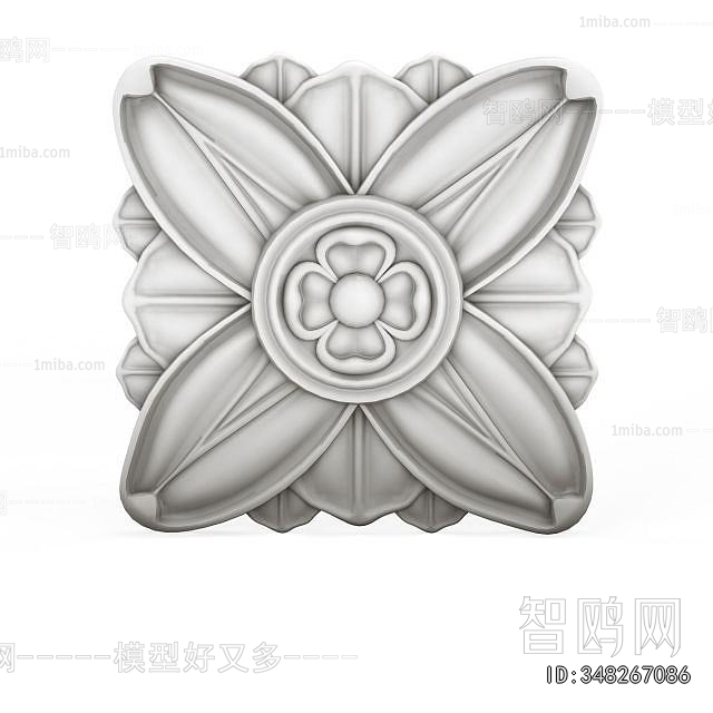 European Style Plaster Carved Top Plate