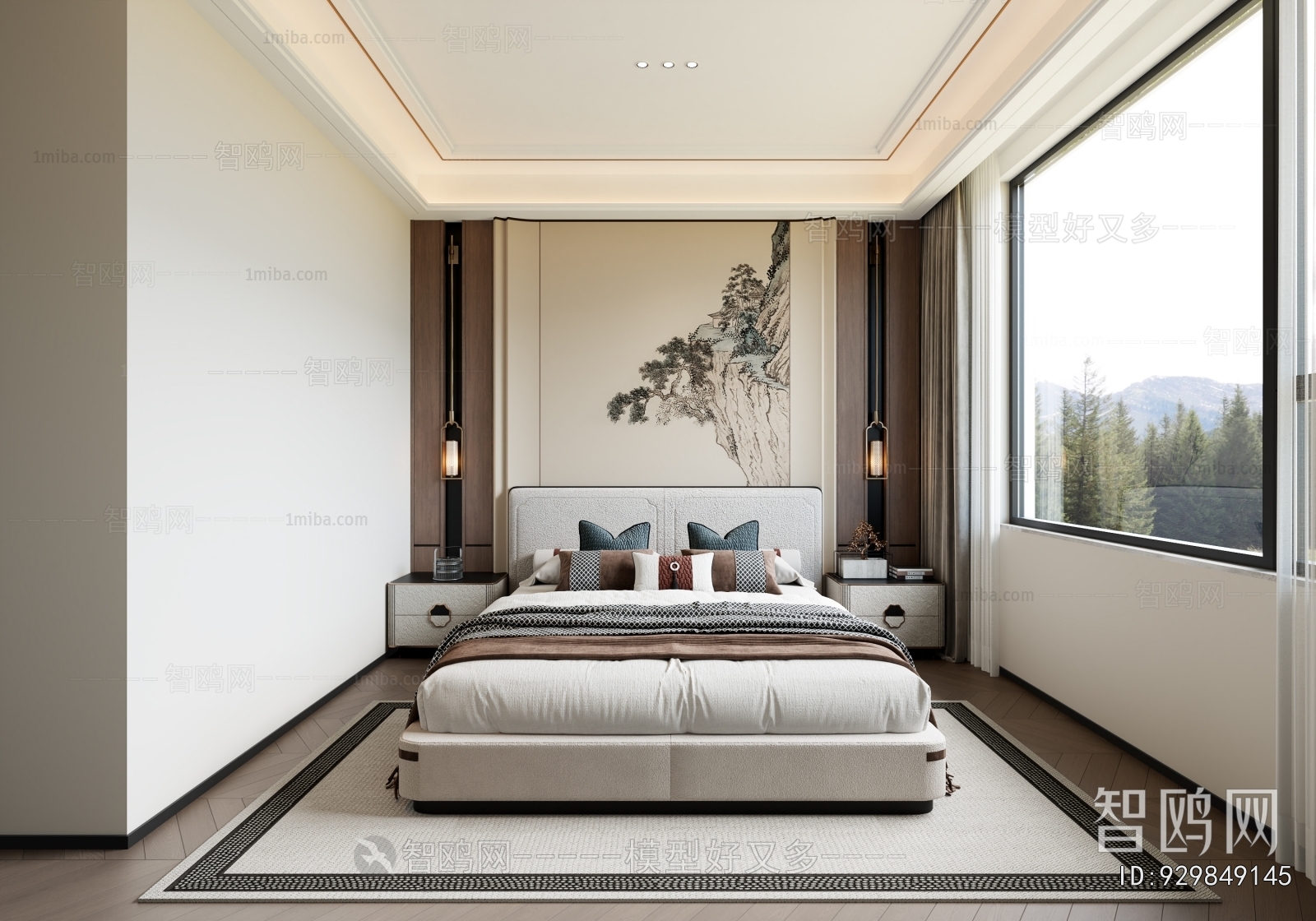 New Chinese Style Bedroom