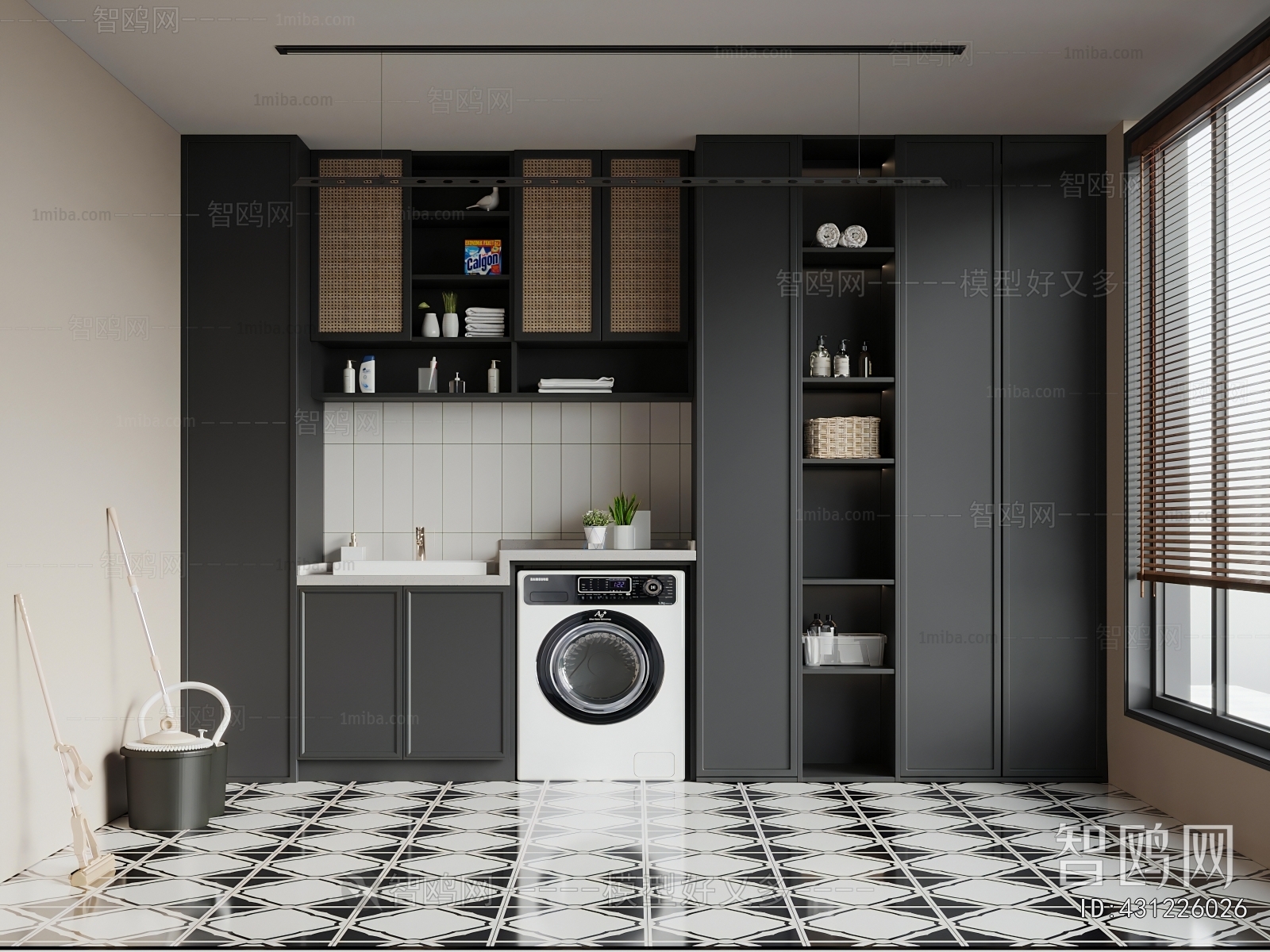 French Style Balcony Laundry Room