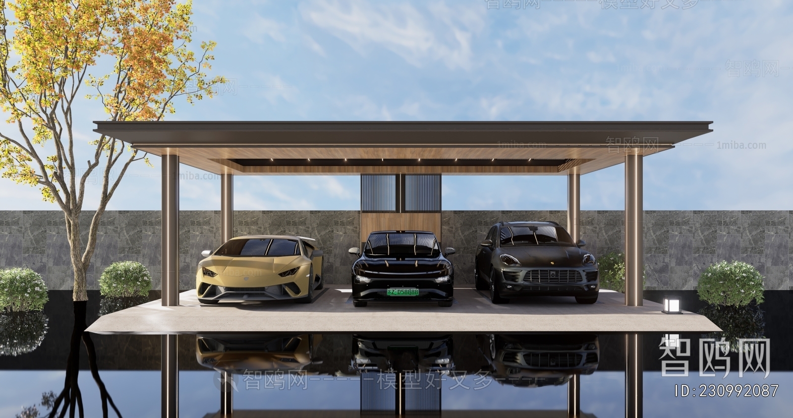 New Chinese Style Outdoor Parking Lot