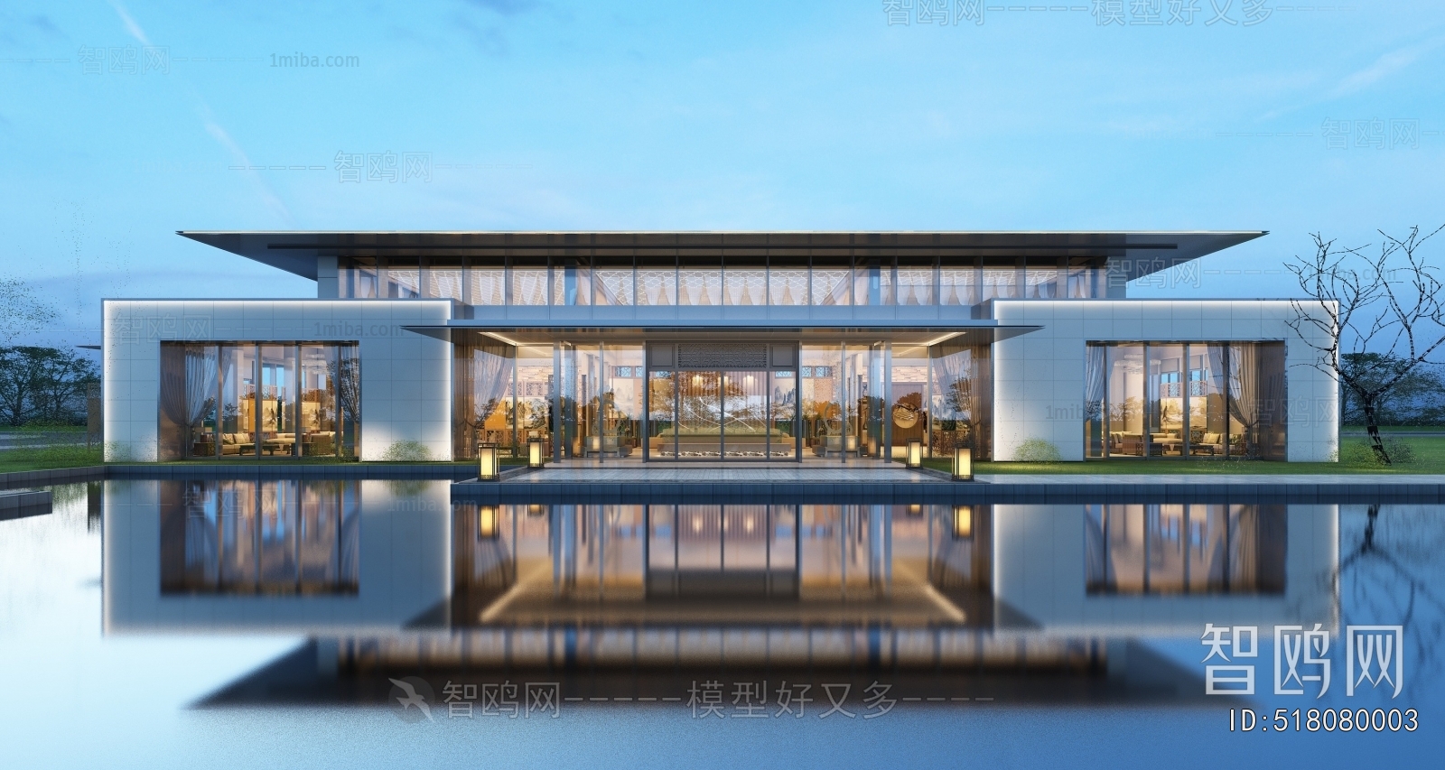 New Chinese Style Appearance Of Commercial Building