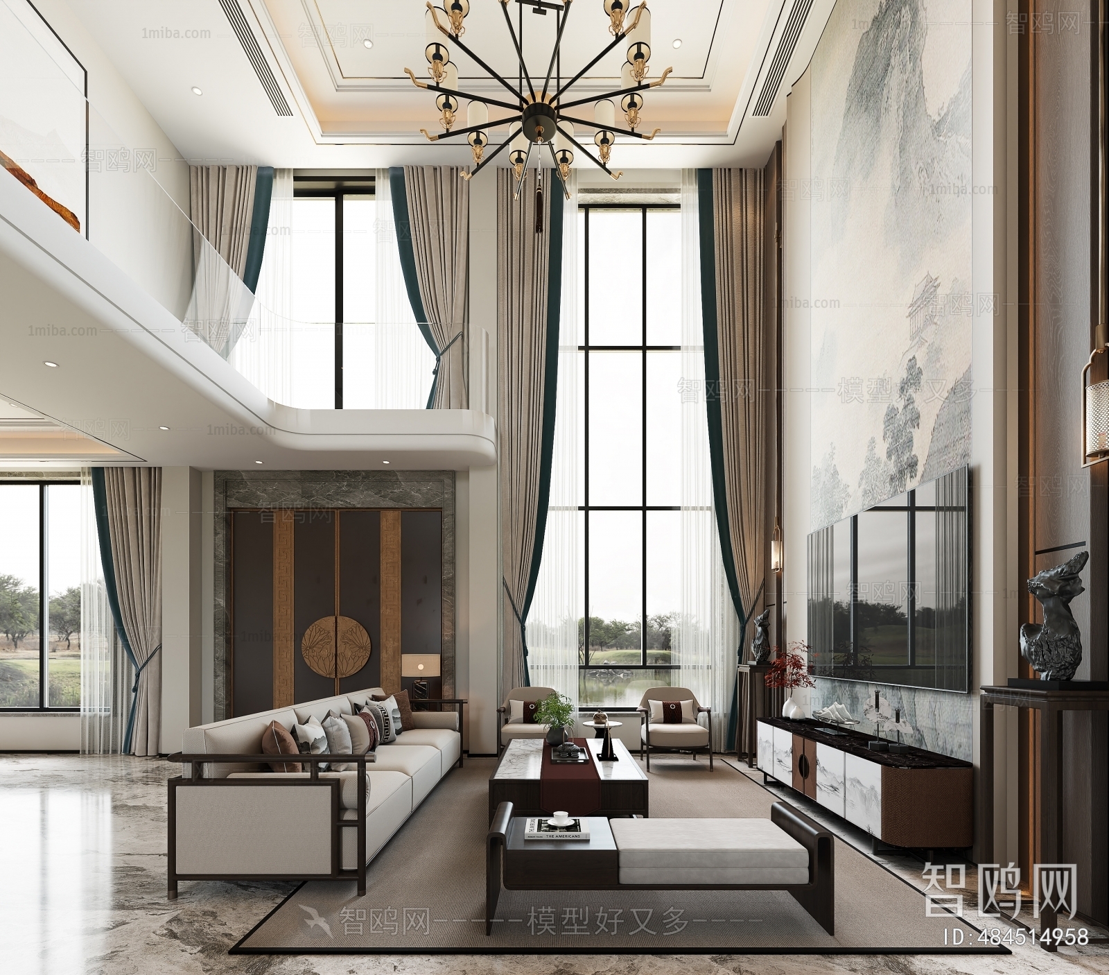 New Chinese Style A Living Room