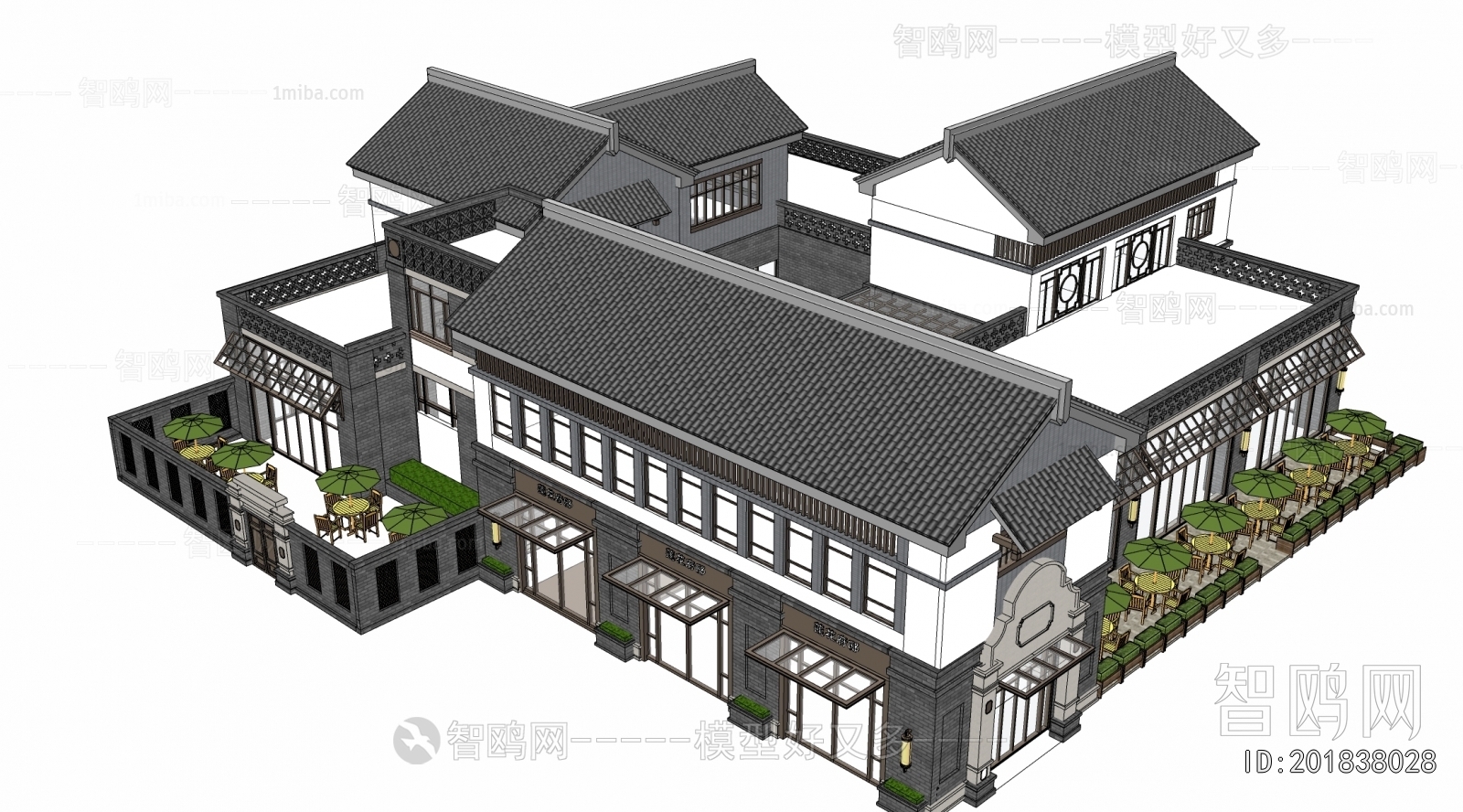 New Chinese Style Appearance Of Commercial Building