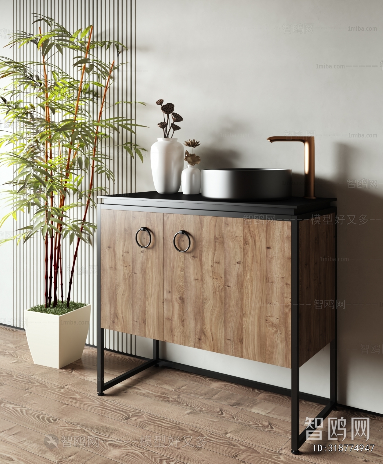 New Chinese Style Bathroom Cabinet