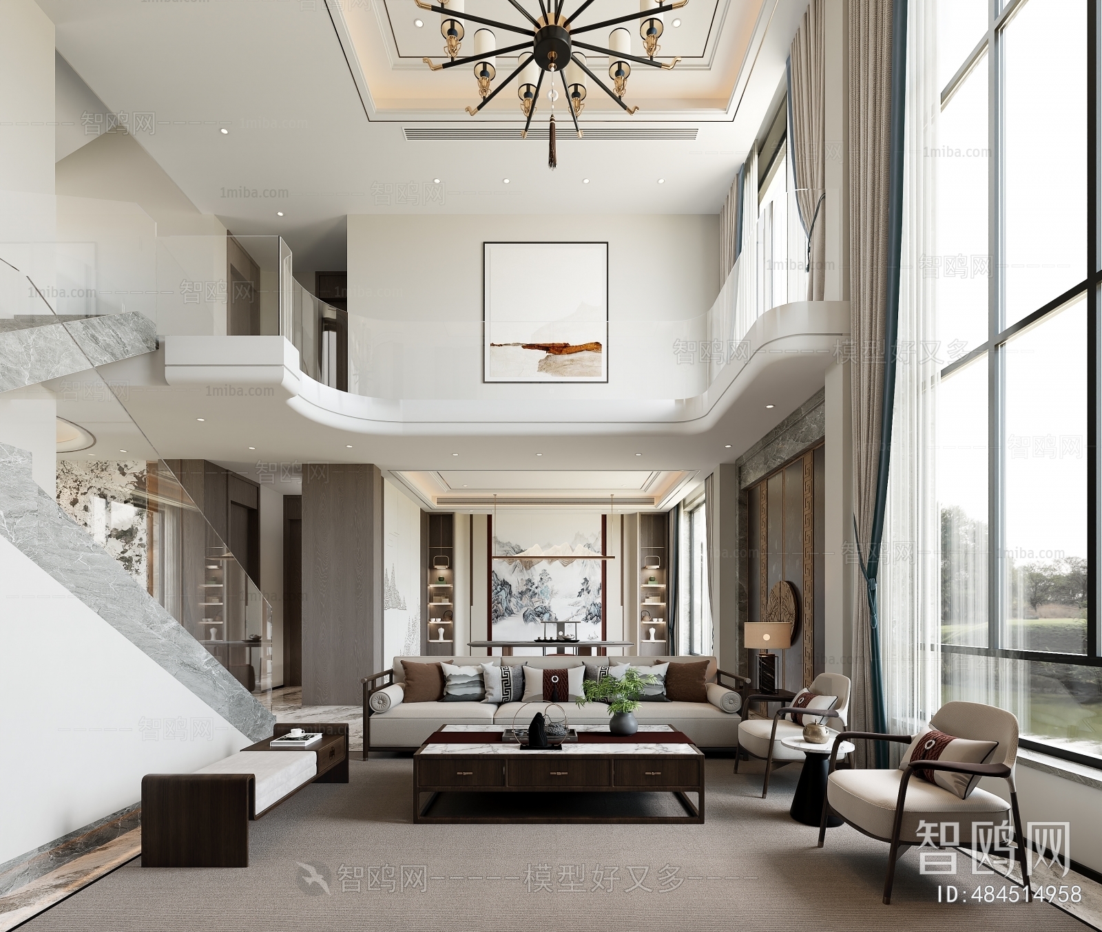 New Chinese Style A Living Room